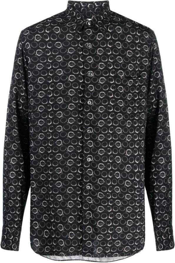 Lardini Overhemd met geometrische print Zwart