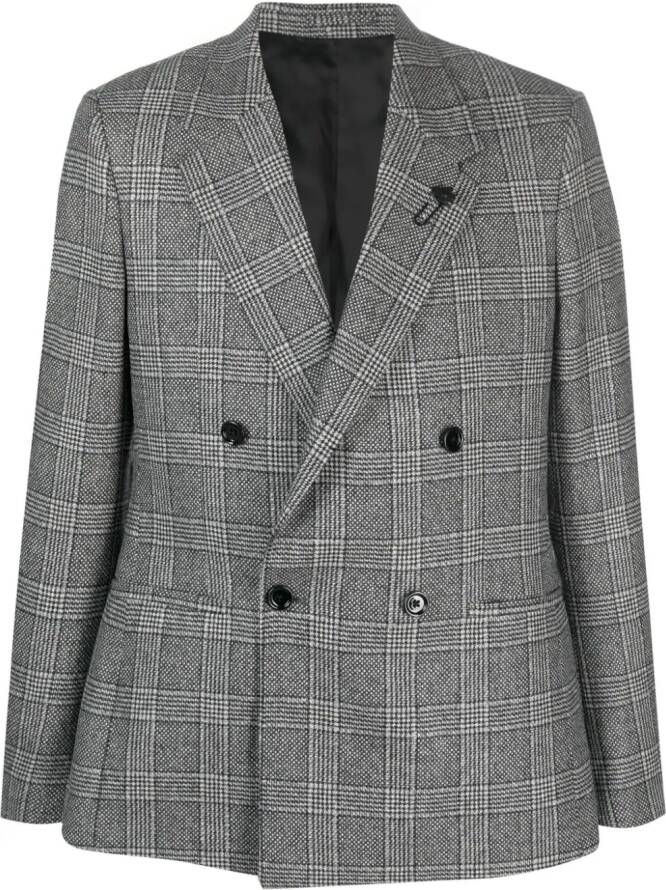 Lardini Geruite blazer Zwart