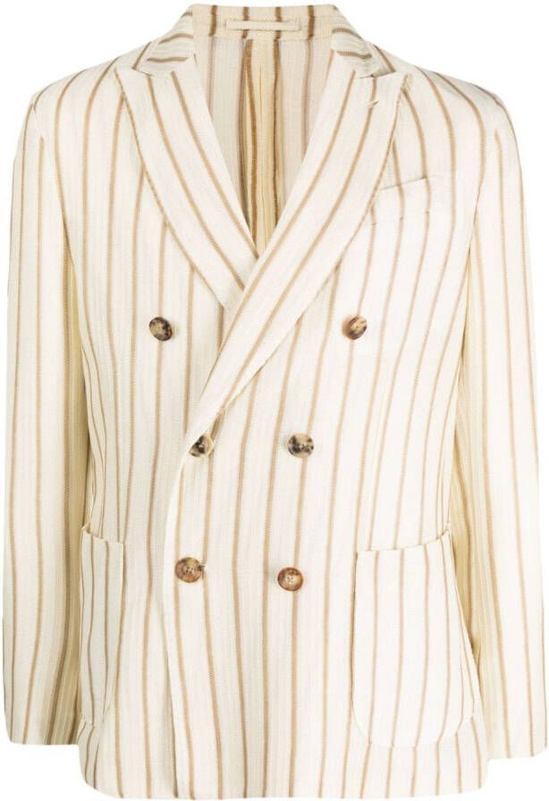 Lardini Gestreepte blazer Beige