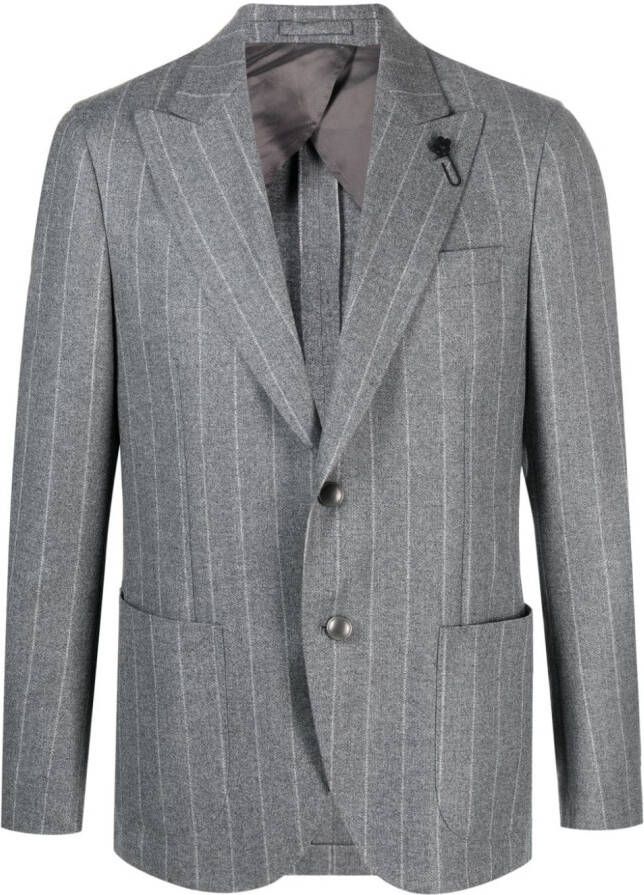 Lardini Gestreepte blazer Grijs