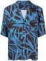 Lardini Overhemd met bladerprint Blauw - Thumbnail 1