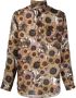 Lardini Overhemd met bloemenprint Bruin - Thumbnail 1