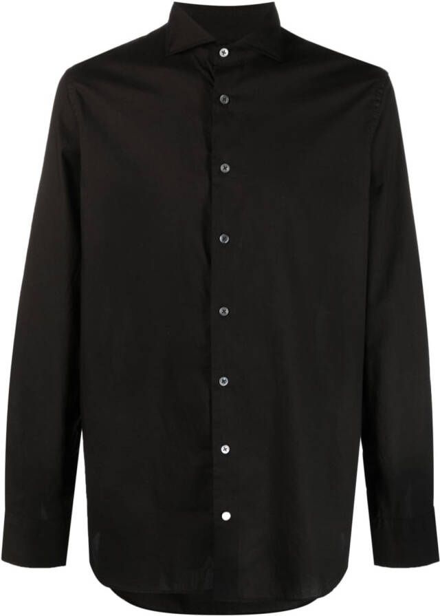 Lardini Effen overhemd Zwart