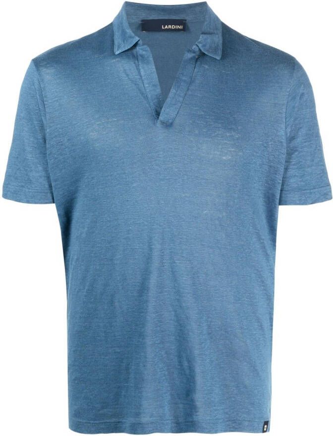 Lardini Poloshirt met V-hals Blauw