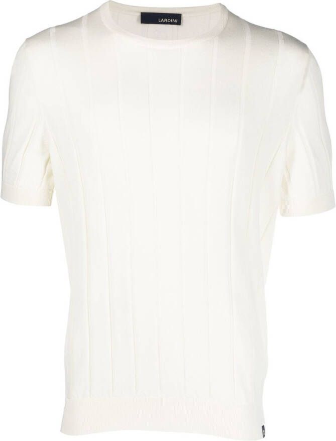 Lardini Ribgebreid T-shirt Beige