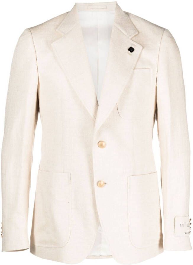 Lardini Blazer met enkele rij knopen Beige
