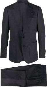 Lardini single-breasted wool-blend suit Blauw