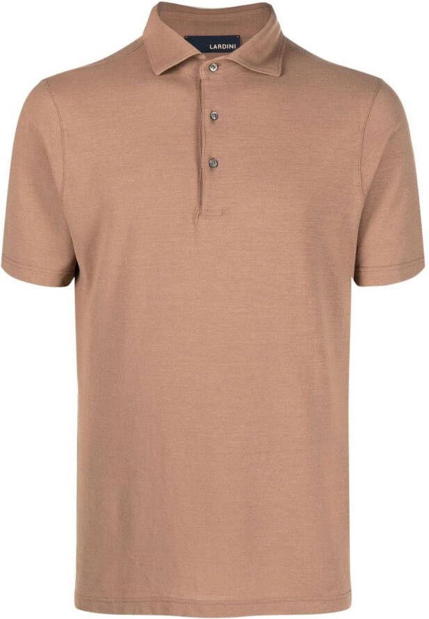 Lardini Poloshirt met gespreide kraag Bruin