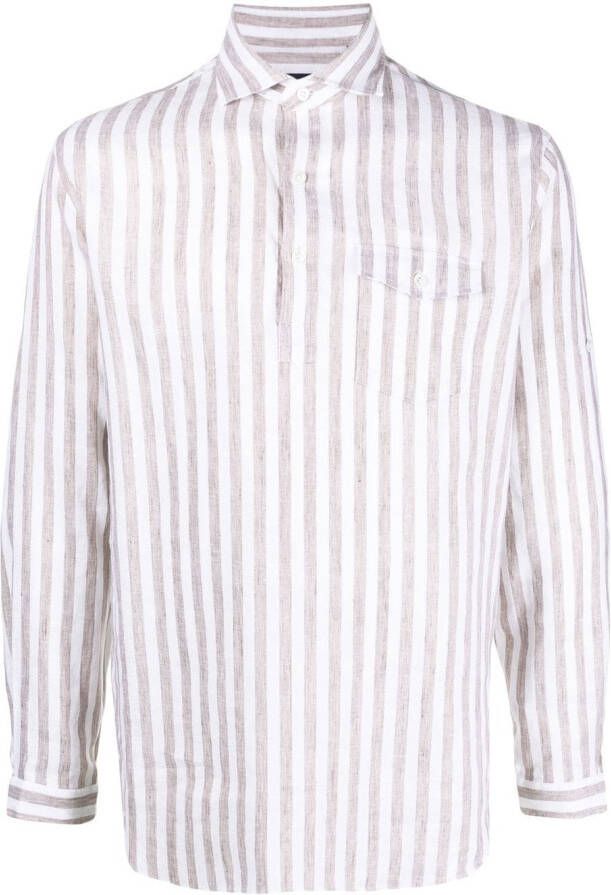 Lardini Gestreepte blouse Beige