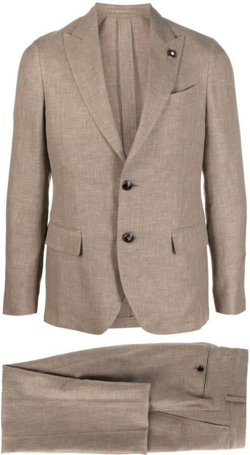 Lardini Pak met enkele rij knopen Beige