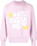 Late Checkout Sweater met logoprint Paars - Thumbnail 1