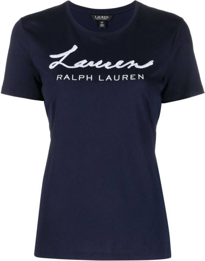 Lauren Ralph Lauren T-shirt met geborduurd logo Blauw