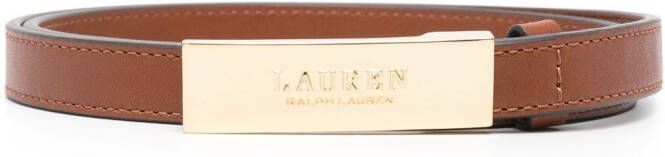 Lauren Ralph Lauren Riem met gegraveerd logo Bruin