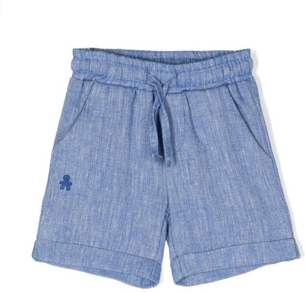 Le Bebé Enfant Shorts met geborduurd logo Blauw