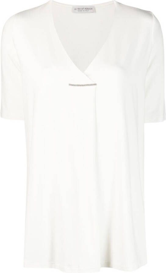 Le Tricot Perugia T-shirt met korte mouwen Wit