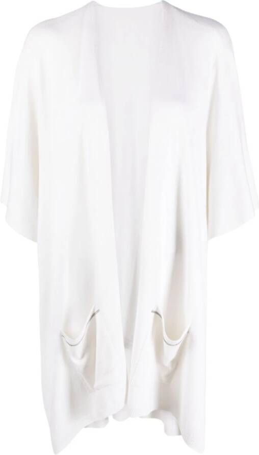 Le Tricot Perugia Vest met cropped mouwen Wit