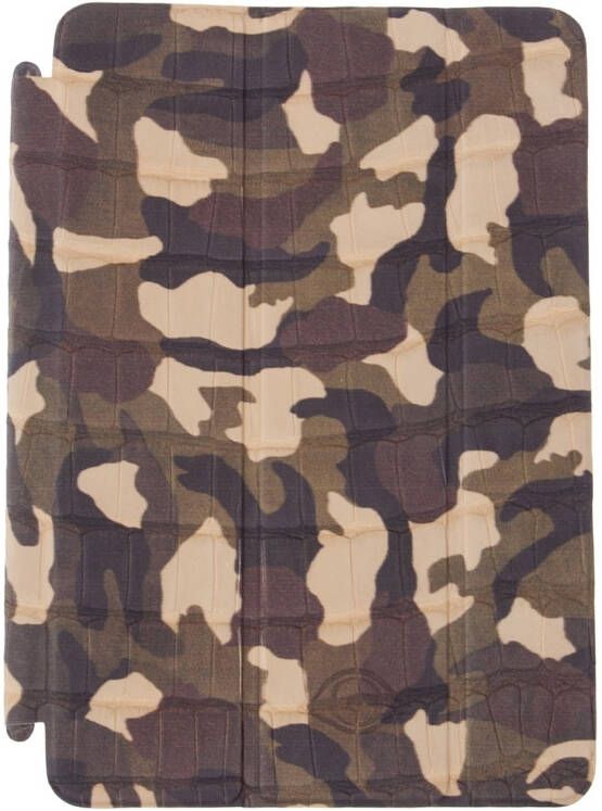 Fornasetti x L'Eclaireur kleine iPad houder met camouflageprint Bruin