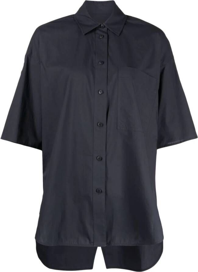 Lee Mathews Blouse met verlaagde schouders Blauw