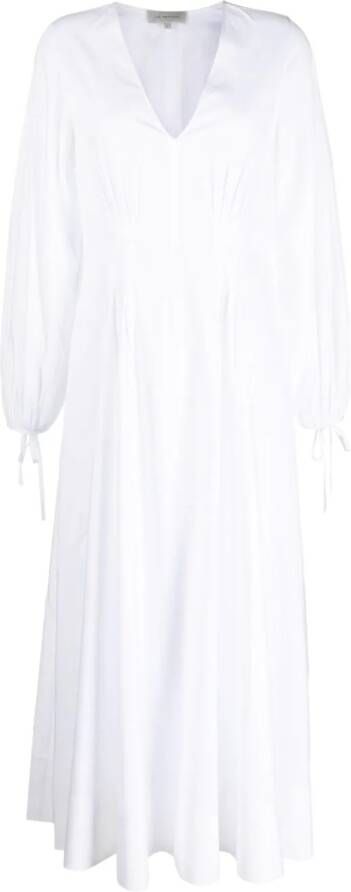 Lee Mathews Maxi-jurk met V-hals Wit