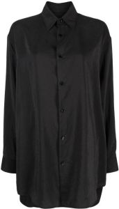 Lemaire button-front satin shirt Zwart