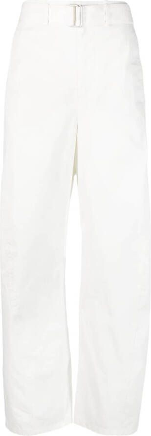 Lemaire cotton belted-waist trousers Wit