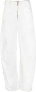 Lemaire cotton-twill straight-leg trousers Wit