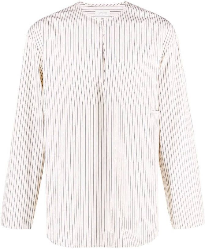 LEMAIRE Gestreept overhemd Beige