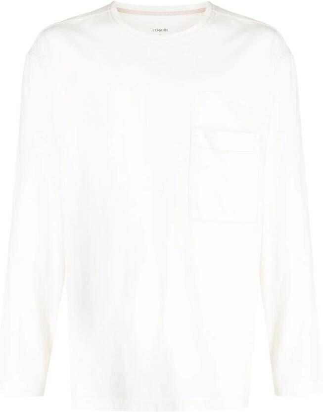 Lemaire T-shirt met opgestikte zak Wit