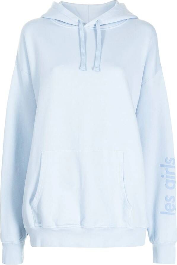 Les Girls Les Boys Hoodie met logoprint Blauw