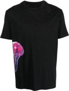 LES HOMMES T-shirt met print Zwart