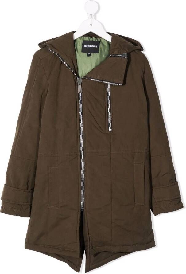 LES HOMMES KIDS Parka met capuchon Groen