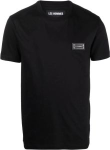 Les Hommes T-shirt met logopatch Zwart