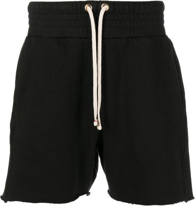 Les Tien Trainingsshorts met gerafelde afwerking Zwart