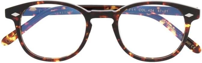 Lesca 711 bril met schildpadschild design Bruin