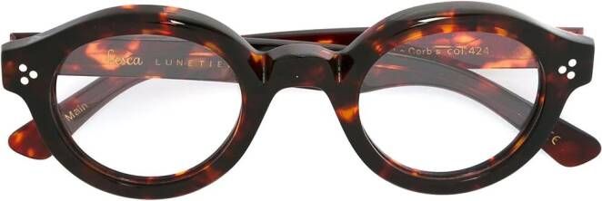 Lesca 'Corbs' tortoiseshell glasses Bruin