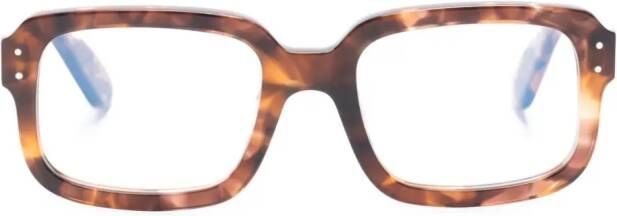 Lesca Dude bril met vierkant montuur Bruin