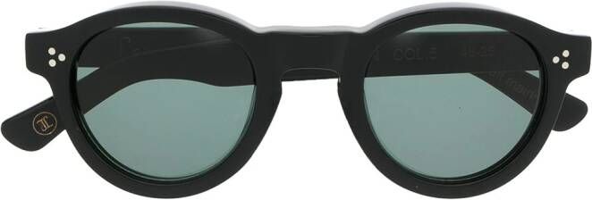 Lesca Gaston zonnebril met rond montuur Zwart