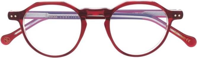 Lesca Icon 36 bril met rond montuur Rood