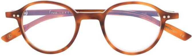 Lesca Puno bril met rond montuur Bruin