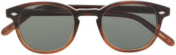 Lesca Zonnebril met schildpadschild design Bruin