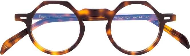 Lesca Yoga bril met schildpadschild design Bruin