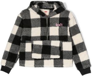 Levi's Kids embroidered-logo fleece jacket Zwart