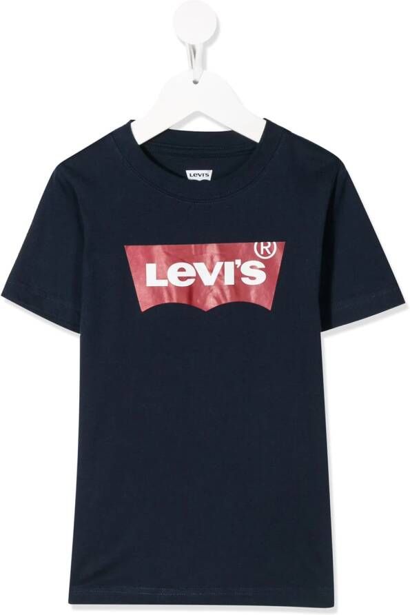 Levi's Kids T-shirt met logoprint Blauw