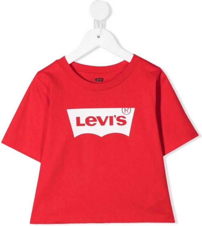 Levi's Kids T-shirt met logoprint Rood