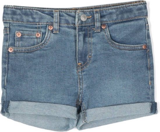 Levi's Kids Spijkershorts met opgerolde zoom Blauw