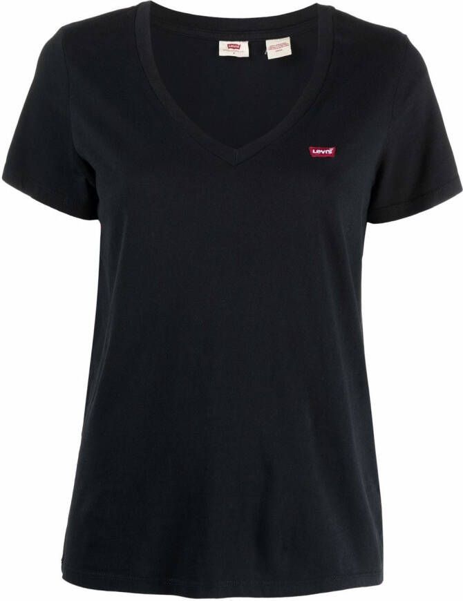 Levi's T-shirt met V-hals Zwart