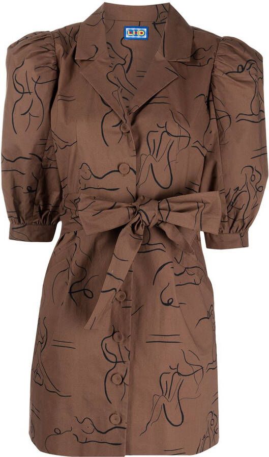 Lhd Jurk met print Bruin