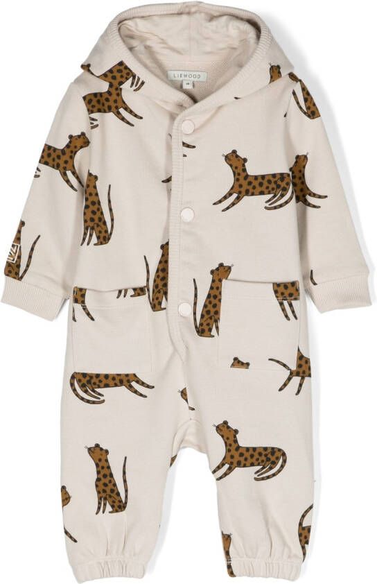 Liewood Romper met dierenprint Bruin