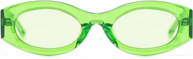 Linda Farrow Berta zonnebril met ovalen montuur Groen