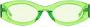 Linda Farrow Berta zonnebril met ovalen montuur Groen - Thumbnail 1
